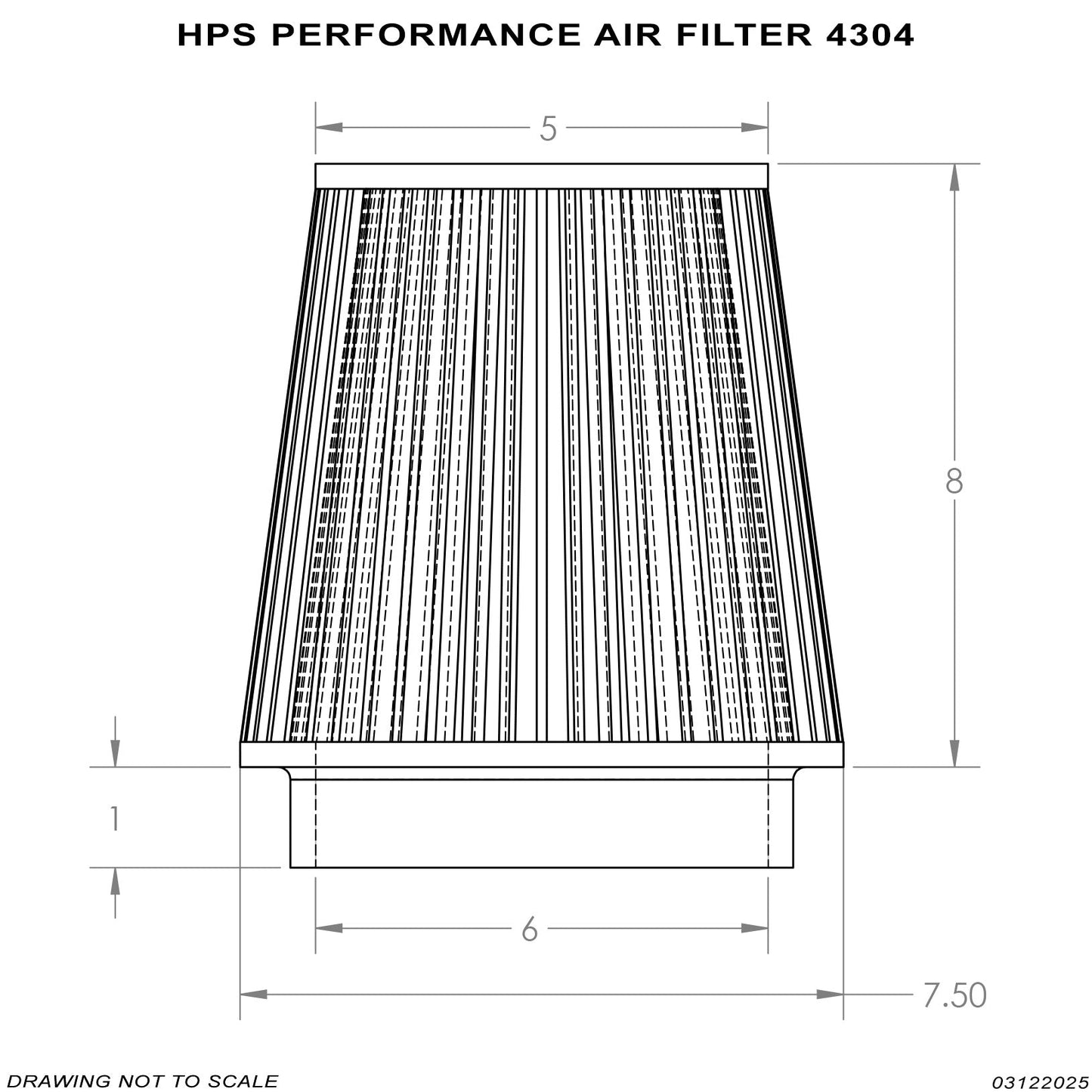 HPS Performance Air Filter 6" ID, 6" Element Length, 9" Overall Length