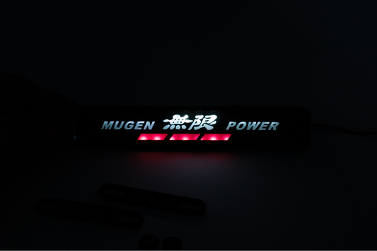 Mugen Power LED Light Car Front Grille Name Badge Illuminated Emblem