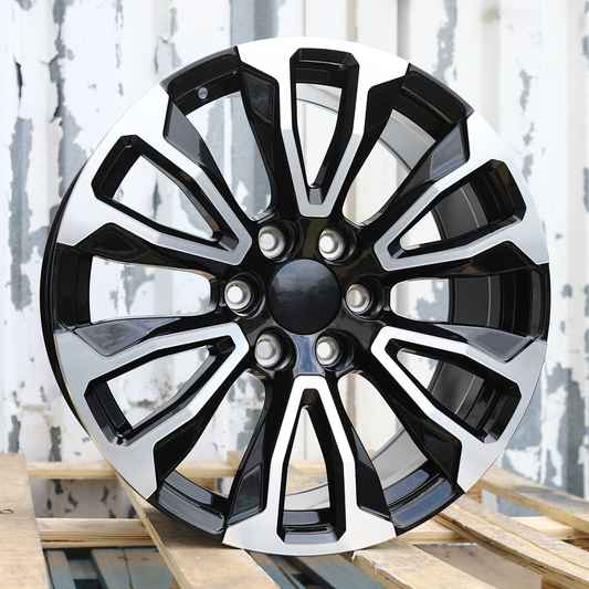 22x9" Black Machine Wheels (6x139.7) Fits Chevy Tahoe Suburban GMC Yukon Cadillac Escalade