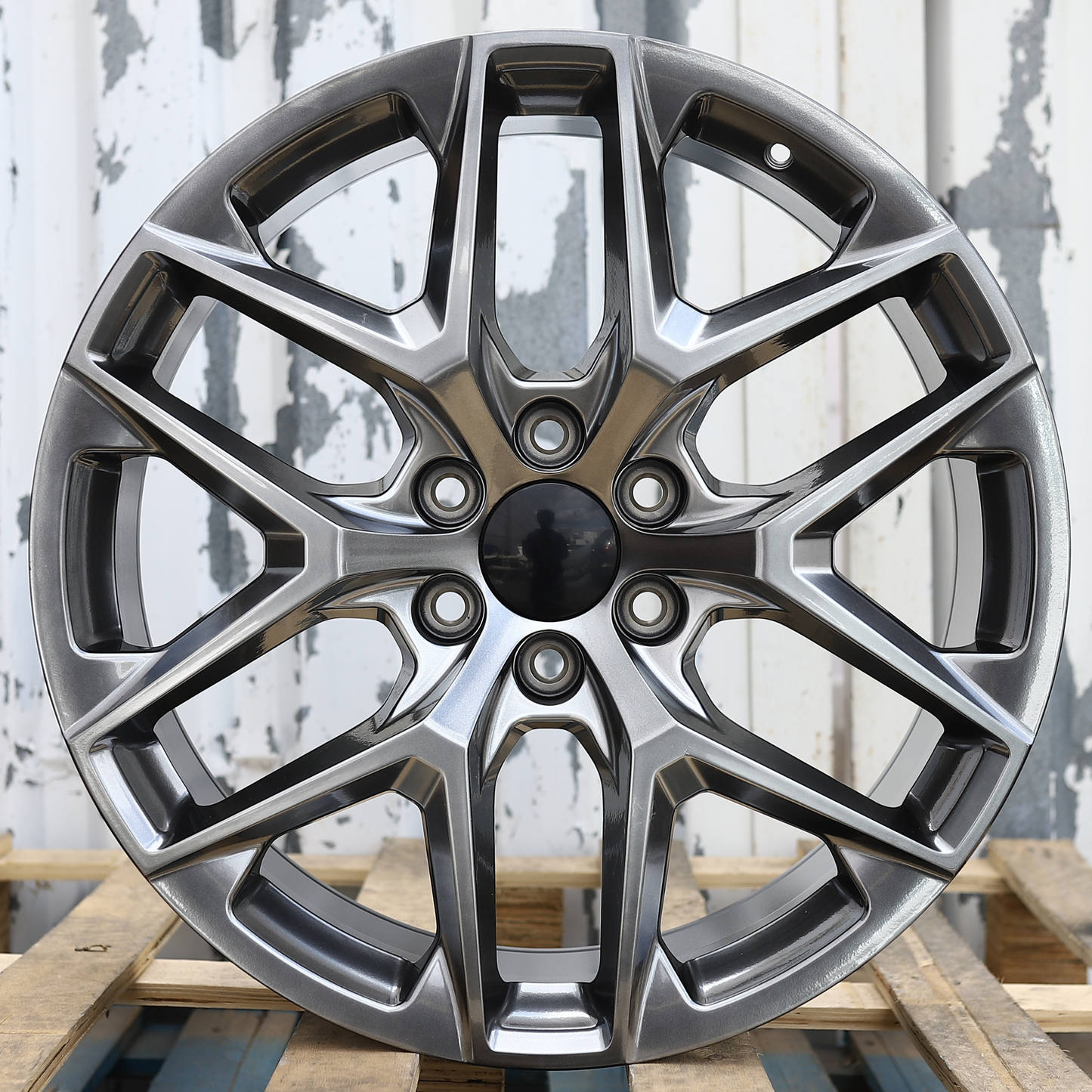 22x9" Hyper Black Wheels (6x139.7) Fits Chevy Tahoe Suburban GMC Yukon Cadillac Escalade