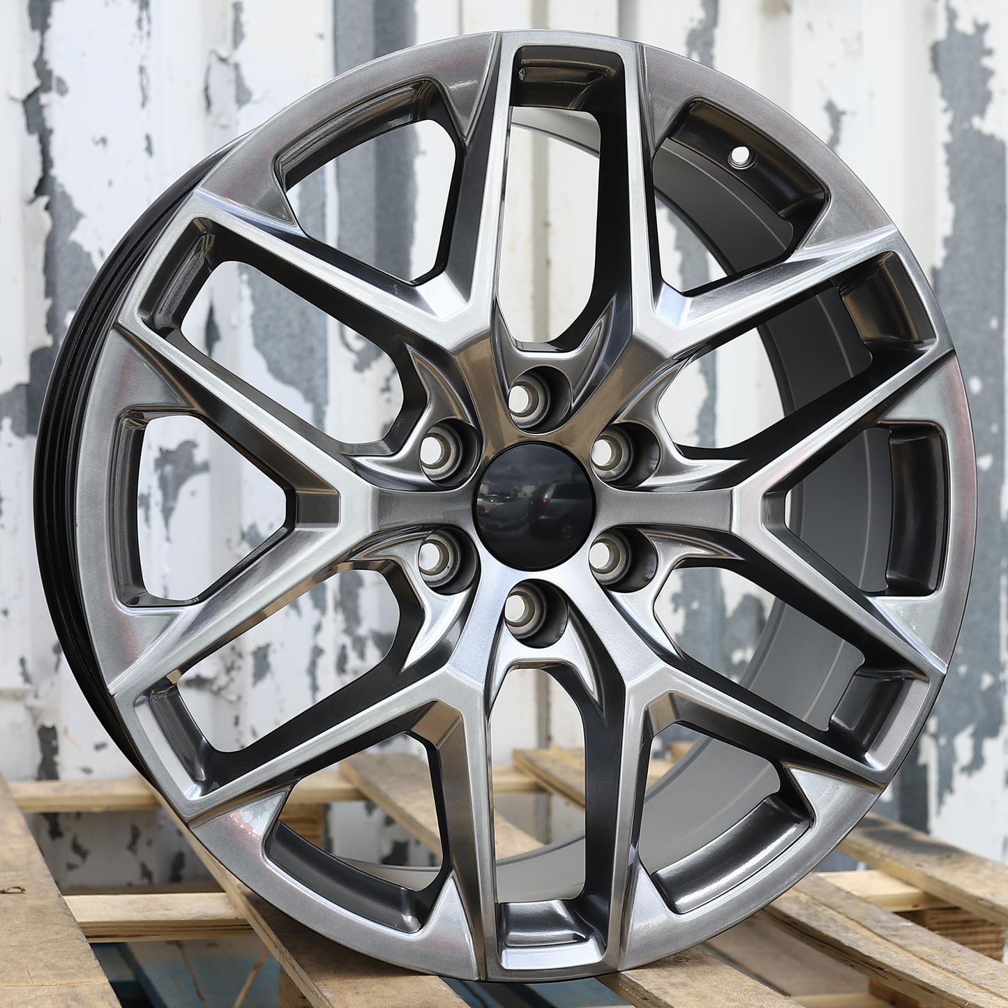 22x9" Hyper Black Wheels (6x139.7) Fits Chevy Tahoe Suburban GMC Yukon Cadillac Escalade