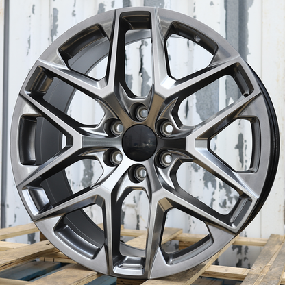 22x9" Hyper Black Wheels (6x139.7) Fits Chevy Tahoe Suburban GMC Yukon Cadillac Escalade