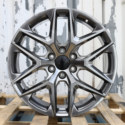22x9" Hyper Black Wheels (6x139.7) Fits Chevy Tahoe Suburban GMC Yukon Cadillac Escalade