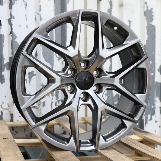 22x9" Hyper Black Wheels (6x139.7) Fits Chevy Tahoe Suburban GMC Yukon Cadillac Escalade