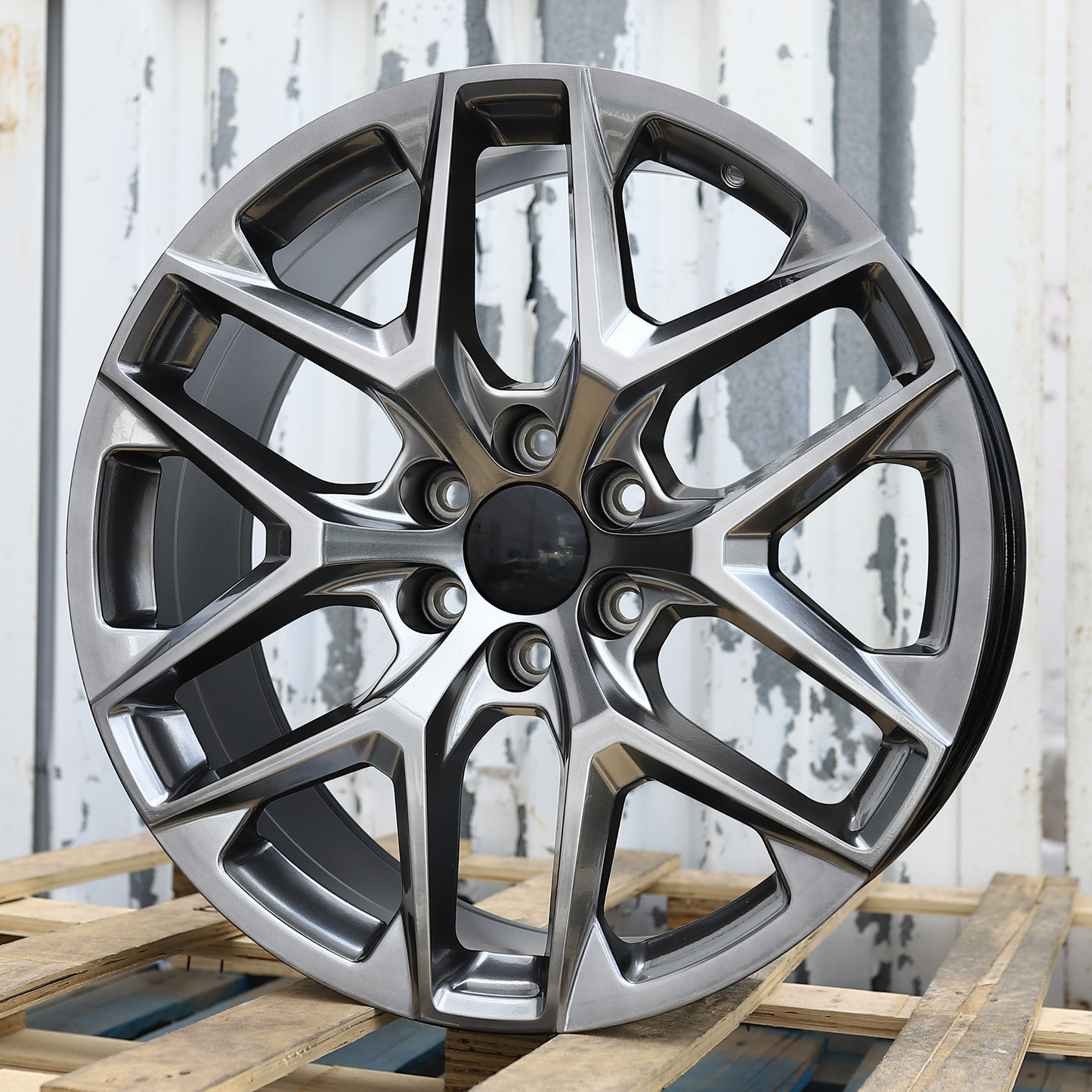 22x9" Hyper Black Wheels (6x139.7) Fits Chevy Tahoe Suburban GMC Yukon Cadillac Escalade