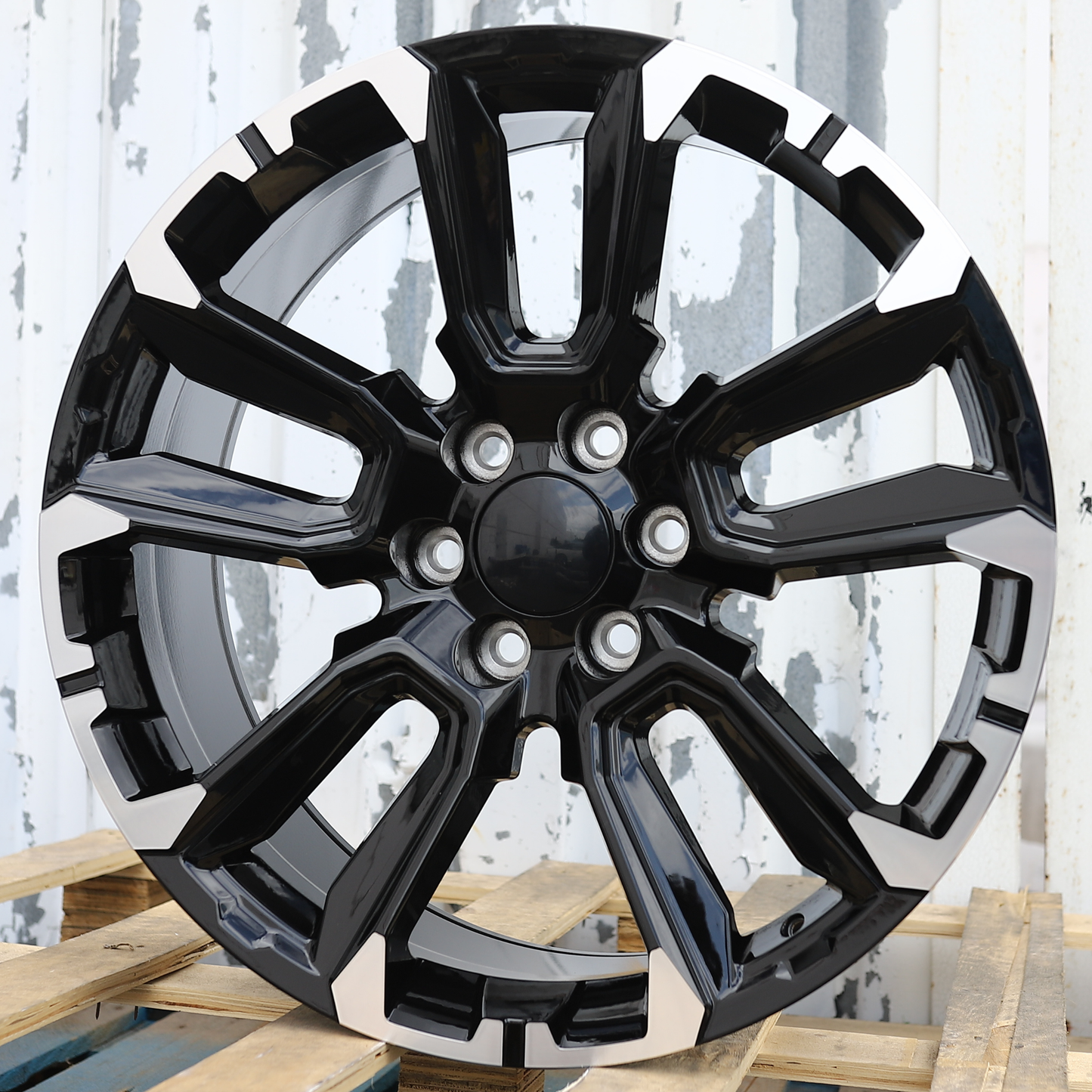 22x9" Black Machined Wheels (6x139.7) Fits Chevy Tahoe Suburban GMC Yukon Cadillac Escalade