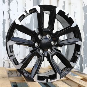 22x9" Black Machined Wheels (6x139.7) Fits Chevy Tahoe Suburban GMC Yukon Cadillac Escalade