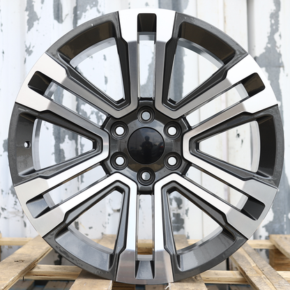 20x9" Gray Machined Wheels (6x139.7) Fits Chevy Tahoe Suburban GMC Yukon Cadillac Escalade