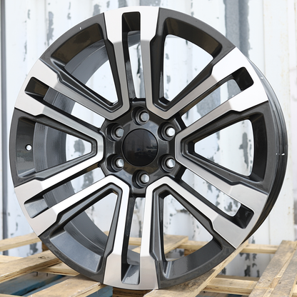 20x9" Gray Machined Wheels (6x139.7) Fits Chevy Tahoe Suburban GMC Yukon Cadillac Escalade