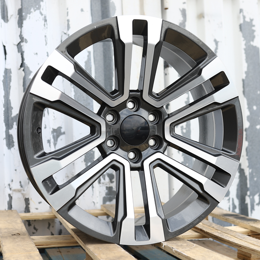20x9" Gray Machined Wheels (6x139.7) Fits Chevy Tahoe Suburban GMC Yukon Cadillac Escalade