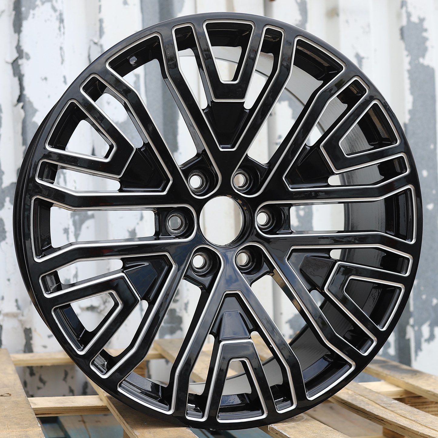 22x9" Black Milled Wheels (6x139.7) Fits Chevy Tahoe Silverado GMC Sierra Yukon Cadillac Escalade