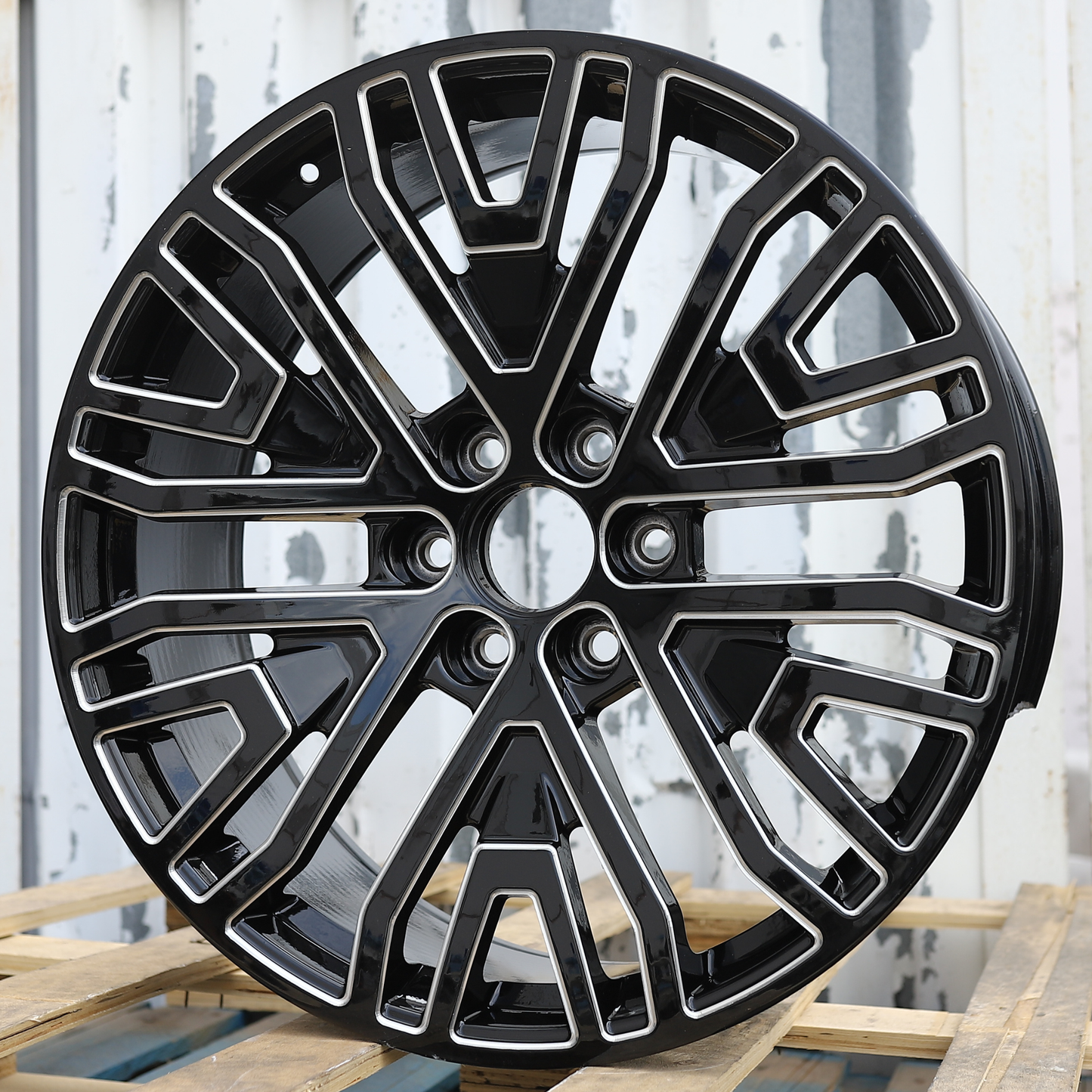 22x9" Black Milled Wheels (6x139.7) Fits Chevy Tahoe Silverado GMC Sierra Yukon Cadillac Escalade