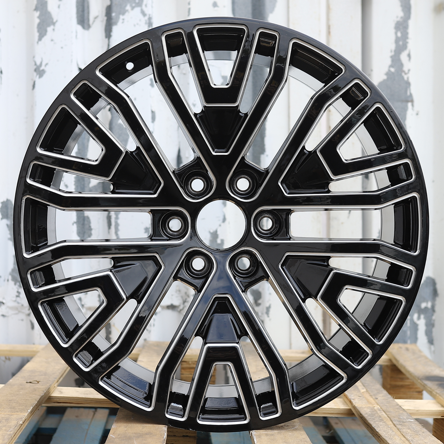 22x9" Black Milled Wheels (6x139.7) Fits Chevy Tahoe Silverado GMC Sierra Yukon Cadillac Escalade