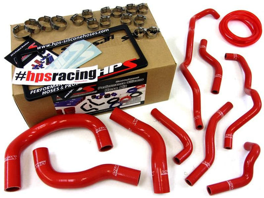 HPS Performance High Temp Reinforced Silicone Radiator and Heater Coolant Hose Kit, Red, Scion iQ 1.3L (08-14), 57-1341-RED