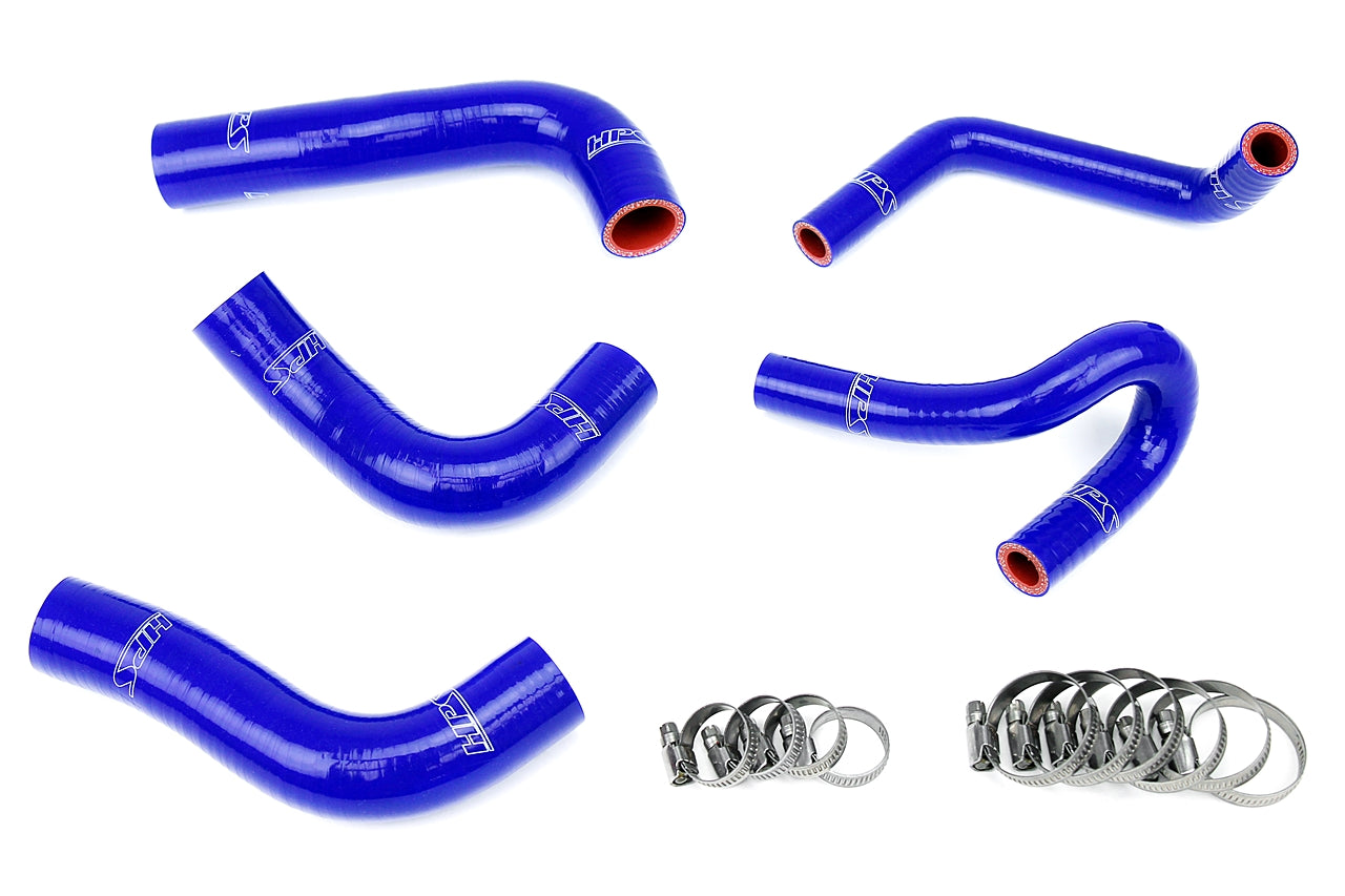 HPS Performance High Temp Reinforced Silicone Radiator and Heater Coolant Hose Kit Blue 57-1412-BLUE