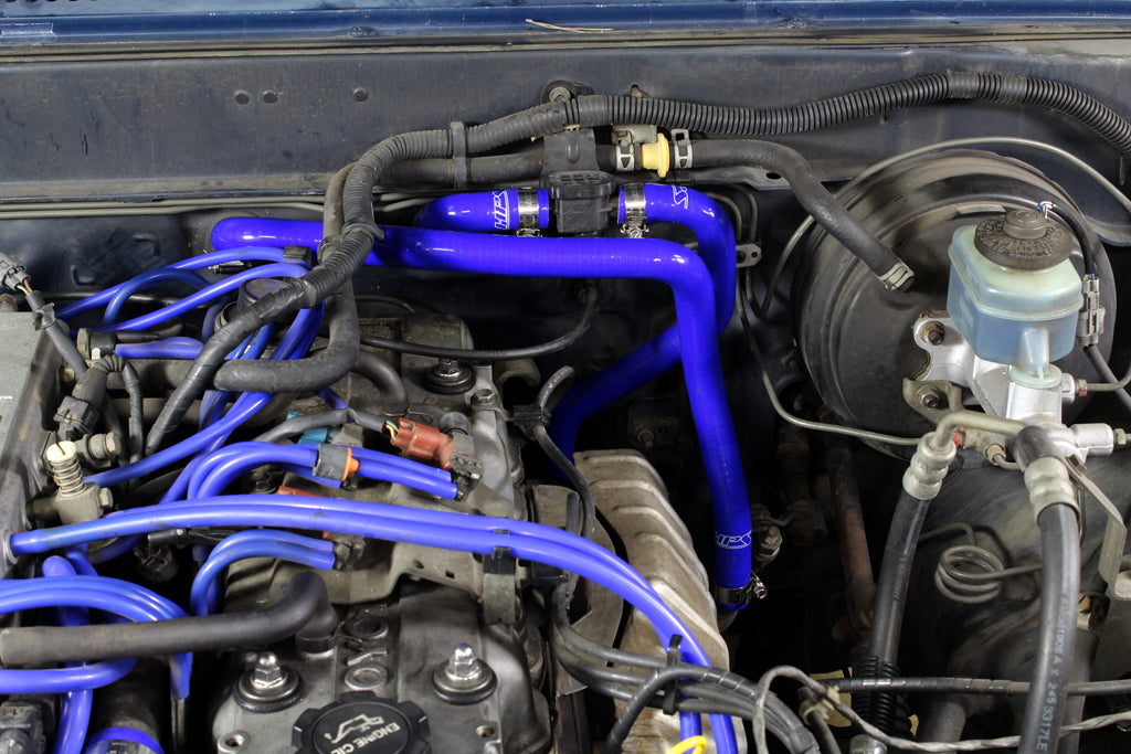 HPS Performance High Temp Reinforced Silicone Heater Coolant Hose Kit, Black, 89-95 Toyota 4Runner/ Pickup 22RE Non Turbo EFI LHD