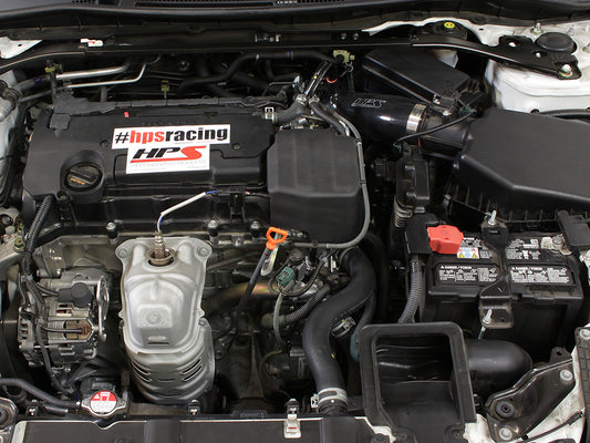 HPS Performance High Temp Reinforced Silicone Air Intake Hose Kit, Black, 2013-2016 Honda Accord 2.4L