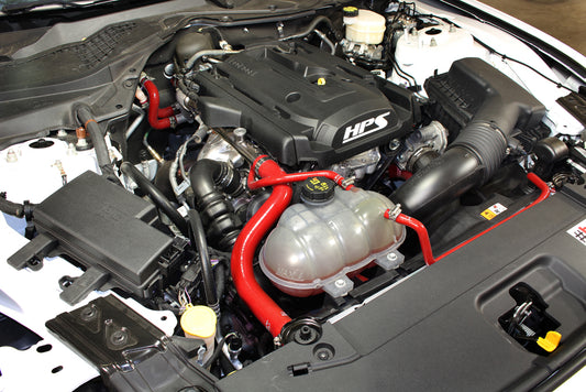 HPS Performance High Temp Reinforced Silicone Radiator and Heater Coolant Hose Kit, Red, 2015-2019 Ford Mustang Ecoboost 2.3L Turbo
