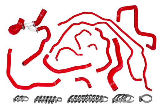 HPS Performance High Temp Reinforced Silicone Radiator and Heater Coolant Hose Kit Red 57-1511-RED