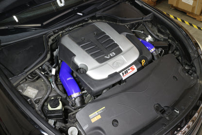 HPS Performance High Temp Reinforced Silicone Air Intake Hose Kit, Blue, 11-13 Infiniti M56/ 14-19 Q70/ 15-19 Q70L 5.6L V8