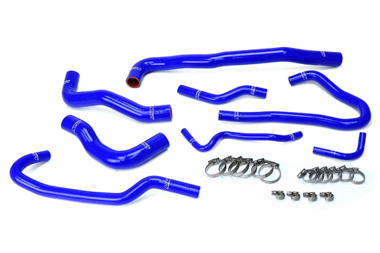 HPS Performance High Temp Reinforced Silicone Radiator and Heater Coolant Hose Kit Blue 57-1546-BLUE