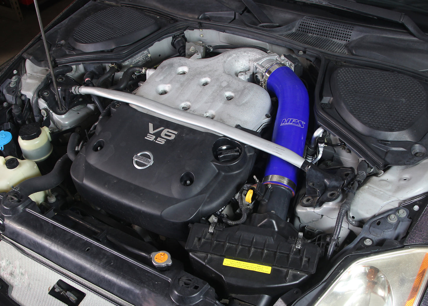 HPS Performance High Temp Reinforced Silicone Air Intake Hose Kit, Blue, 2003-2006 Nissan 350Z 3.5L V6