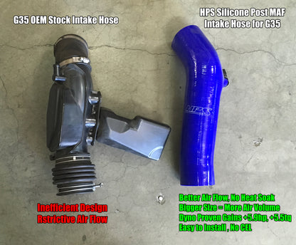 HPS Performance High Temp Reinforced Silicone Air Intake Hose Kit, Red, 03-06 Infiniti G35 Sedan/ 03-07 Infiniti G35 Coupe 3.5L V6