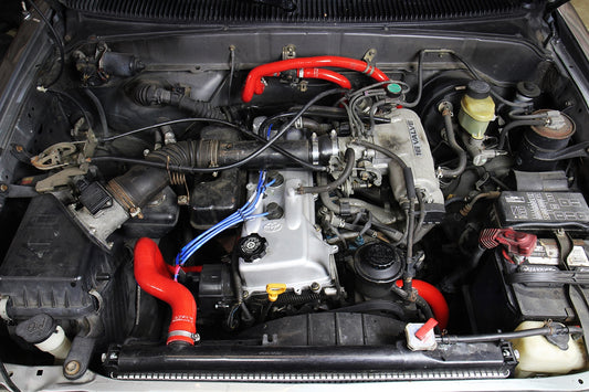HPS Performance High Temp Reinforced Silicone Radiator and Heater Coolant Hose Kit, Red, 1995-2004 Toyota Tacoma 2.4L/2.7L 4Cyl