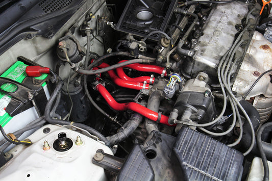 HPS Performance High Temp Reinforced Silicone Heater Coolant Hose Kit, Red, 1996-2000 Honda Civic CX DX LX 1.6L D16 SOHC