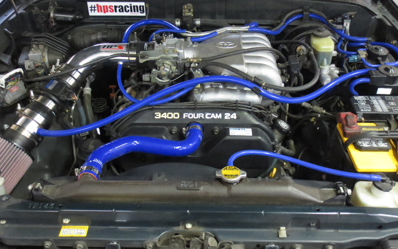 HPS Performance High Temp Reinforced Silicone Radiator Coolant Hose Kit, Blue, 95-04 Toyota Tacoma Auto/ 96-02 4Runner V6 3.4L