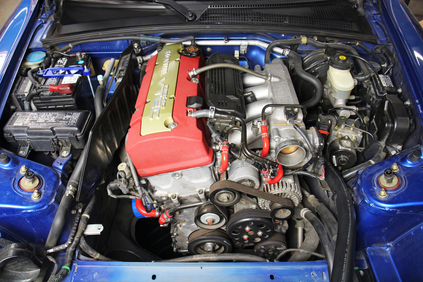 HPS Performance High Temp Reinforced Silicone Oil Cooler and Throttle Body Coolant Hose Kit, Red, 2006-2009 Honda S2000 2.2L