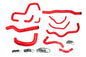 HPS Performance High Temp Reinforced Silicone Radiator oil cooler ancillary Coolant Hose Kit Red 57-1876-RED