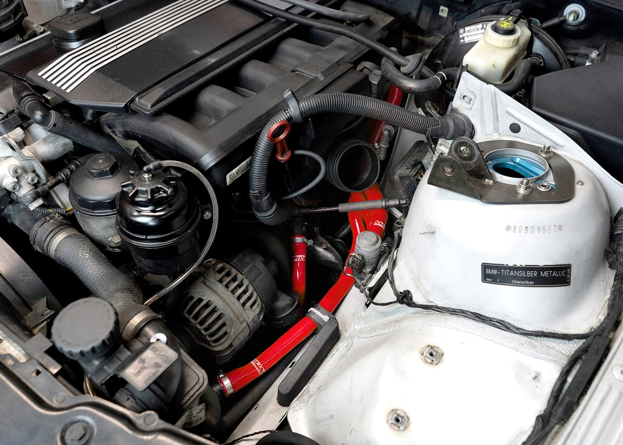 HPS Performance High Temp Reinforced Silicone Heater Coolant Hose Kit, Red, 57-1937-RED