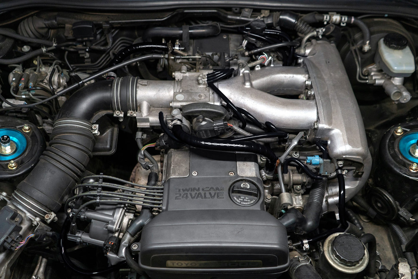 HPS Performance Silicone Vacuum Hose Kit, Black, 1993-1998 Toyota Supra MK4 Non Turbo