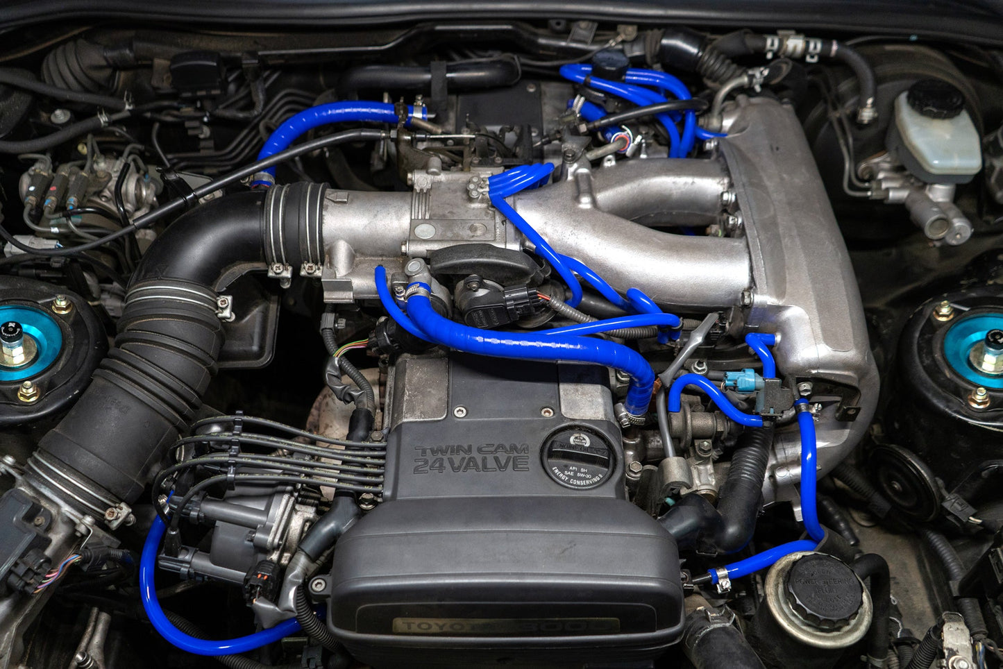 HPS Performance Silicone Vacuum Hose Kit, Blue, 1993-1998 Toyota Supra MK4 Non Turbo