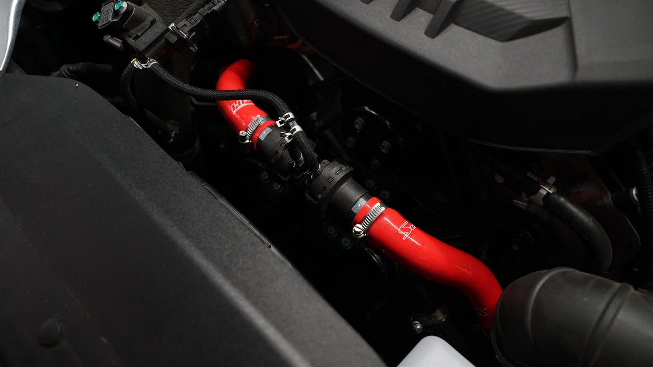 HPS Performance High Temp Reinforced Silicone Breather BOV Hose Kit, Red, 57-2045-RED