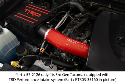 HPS Performance High Temp Reinforced Silicone Air Intake Hose Kit, Red, 2016-2023 Toyota Tacoma 3.5L V6