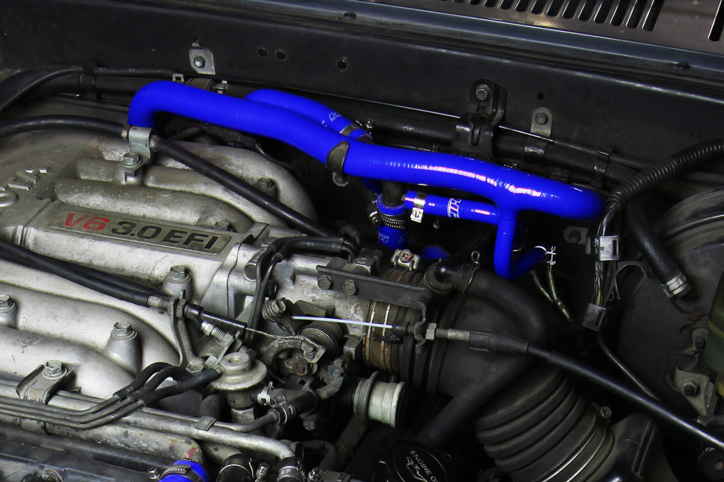 HPS Performance High Temp Reinforced Silicone Heater Coolant Hose Kit, Blue, 90-91 Toyota 4Runner 3.0L V6 w/ Rear Heater LHD