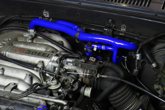 HPS Performance High Temp Reinforced Silicone Heater Coolant Hose Kit, Blue, 90-91 Toyota 4Runner 3.0L V6 w/ Rear Heater LHD