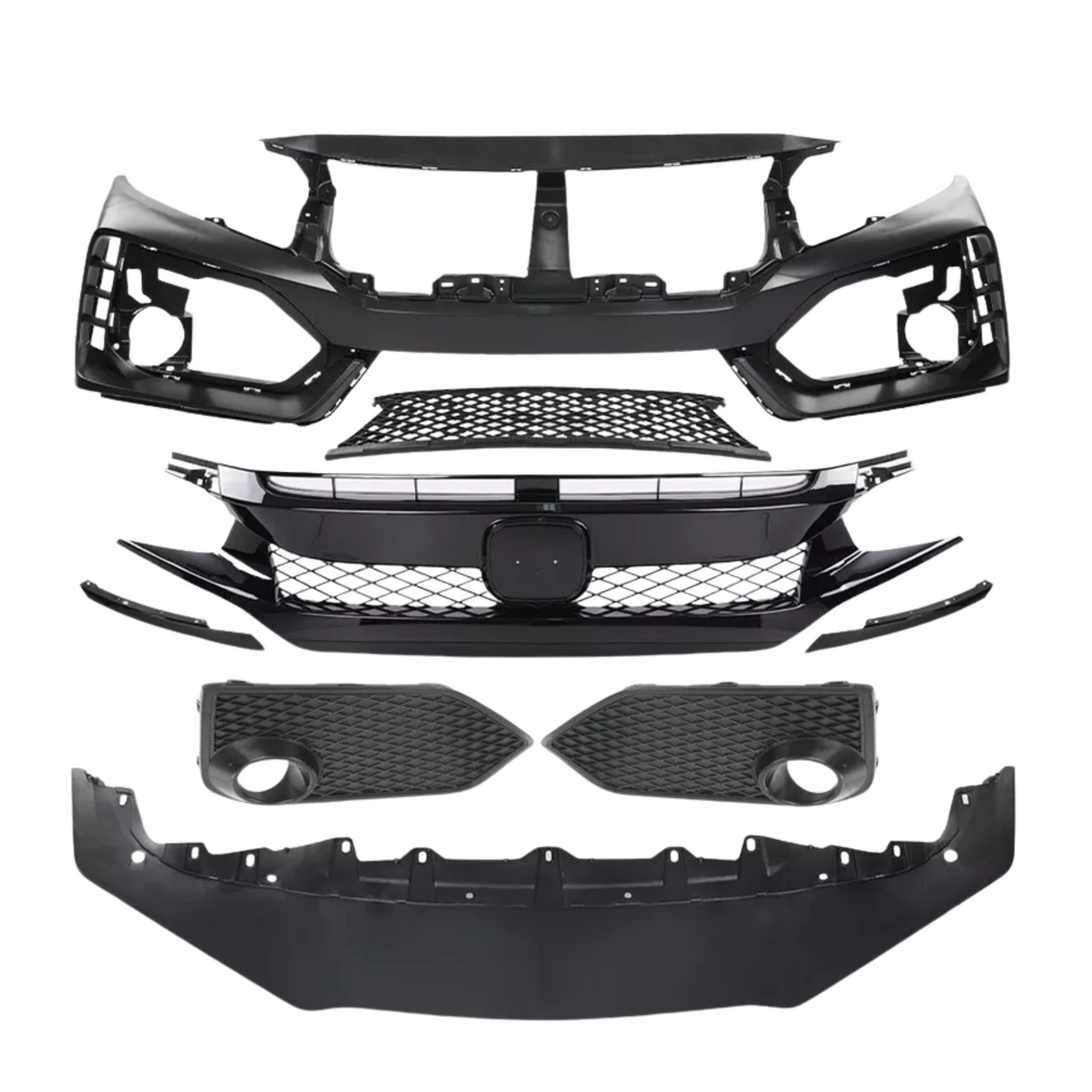 FOR 2016-2021 HONDA CIVIC FK5 TYPE-R STYLE FACELIFT FRONT BUMPER W/ FRONT LIP