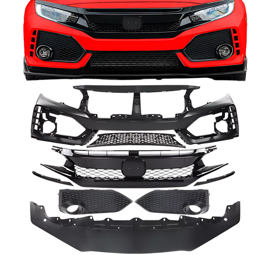 FOR 2016-2021 HONDA CIVIC FK5 TYPE-R STYLE FACELIFT FRONT BUMPER W/ FRONT LIP