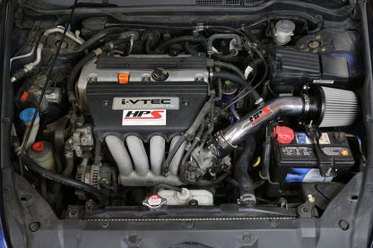HPS Performance Air Intake Kit with Heat Shield, Blue, 2003-2007 Honda Accord 2.4L with MAF Sensor SULEV