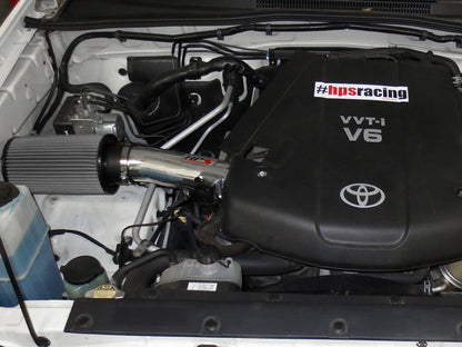 HPS Performance Air Intake Kit, Polished, 07-09 Toyota FJ Cruiser/ 05-11 Toyota Tacoma 4.0L V6
