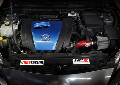 HPS Performance Air Intake Kit with Heat Shield, Red, 2012-2013 Mazda Mazda3 2.0L Skyactiv