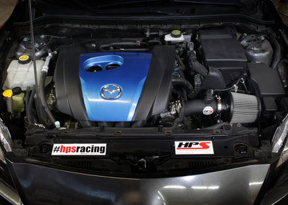 HPS Performance Air Intake Kit with Heat Shield, Black, 2012-2013 Mazda Mazda3 2.0L Skyactiv