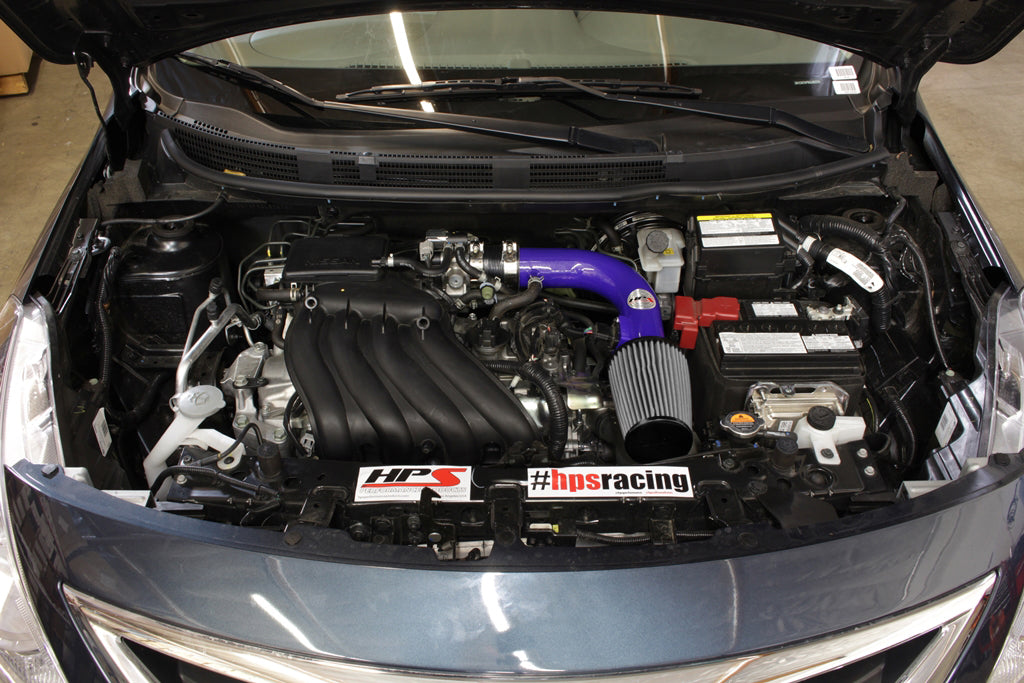 HPS Performance Air Intake Kit, Blue, 12-19 Nissan Versa/ 14-19 Versa Note 1.6L