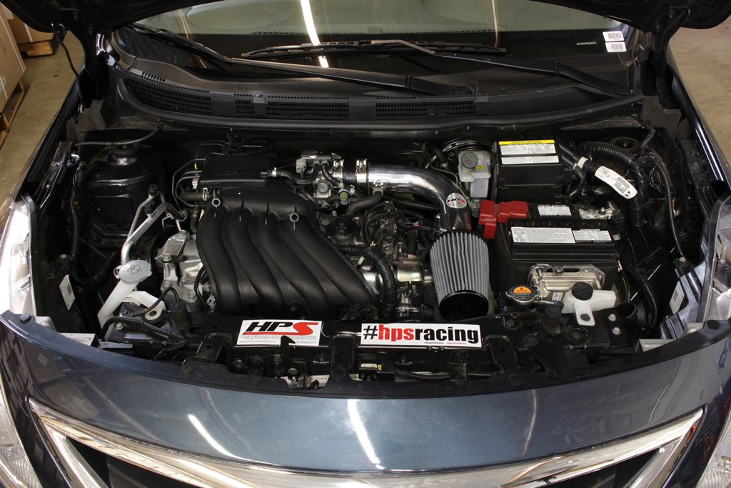HPS Performance Air Intake Kit, Polished, 12-19 Nissan Versa/ 14-19 Versa Note 1.6L