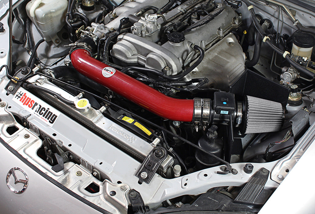 HPS Performance Air Intake Kit with Heat Shield, Red, 1999-2005 Mazda Miata 1.8L Non Turbo