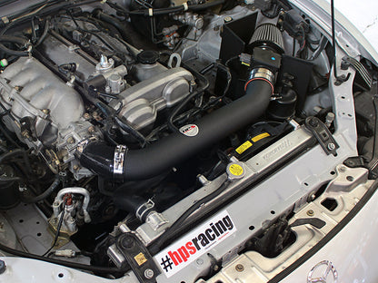 HPS Performance Air Intake Kit with Heat Shield, Black, 1999-2005 Mazda Miata 1.8L Non Turbo