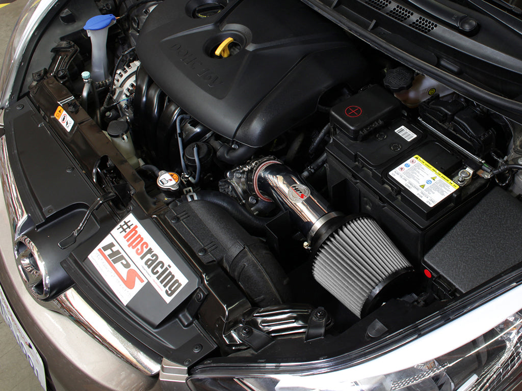 HPS Performance Air Intake Kit with Heat Shield, Polished, 827-538P